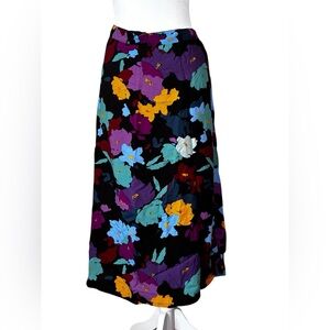AnyBody A-Line Skirt - Black with Multicolor Floral